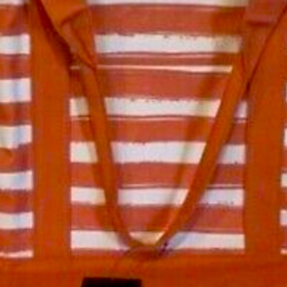 Logo Brand Beach Tote Bag Orange/Coral